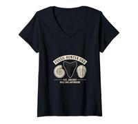 Women's Fossil Hunter Dad Paleontology Megalodon V-Neck T-Shirt