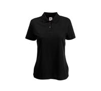 Womens FOTL Lady-Fit 65/35 Polo T Shirt-Black-Large
