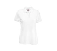 Womens FOTL Lady-Fit 65/35 Polo T Shirt-White-Large