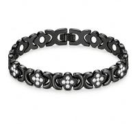 Women's four-leaf clover bracelet with diamond-encrusted lucky clover metal band. The delicate chain design is suitable for everyday wear, birthdays, anniversaries, and holiday gifts.