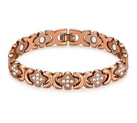 Women's four-leaf clover bracelet with diamond-encrusted lucky clover metal band. The delicate chain design is suitable for everyday wear, birthdays, anniversaries, and holiday gifts.