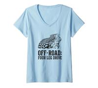 Women's Four Leg Drive Dog Track Tread Pattern Art V-Neck T-Shirt