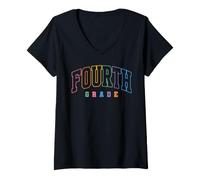 Women's Fourth Grade Elementary School 4th Grade Students Classroom V-Neck T-Shirt