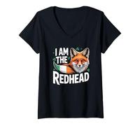 Women's Fox St Patricks Day Tee Ginger Red Hair I am The Redhead V-Neck T-Shirt