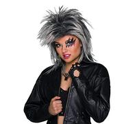 Bristol Novelty BW185 Foxy Rocker Wig | For Women | Silver Two Tone, Grey/Black, One Size