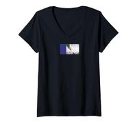 Womens France & Algeria Flags - French Algerian V-Neck T-Shirt