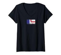 Womens France & England - French English V-Neck T-Shirt