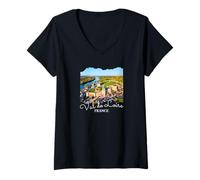 Womens France Loire Valley V-Neck T-Shirt