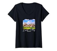 Womens France Loire Valley V-Neck T-Shirt
