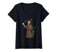 Women's Francis of Assisi V-Neck T-Shirt