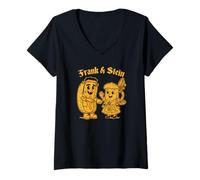 Womens Frank and Stein Funny Oktoberfest Halloween V-Neck T-Shirt