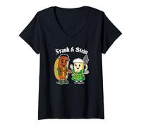 Womens Frank and Stein Funny Oktoberfest Halloween V-Neck T-Shirt