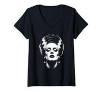 Women's Frankenstein Monster and Bride Halloween Matching Couple V-Neck T-Shirt