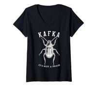 Womens Franz Kafka Beetle Transformation Not A Phase Literature V-Neck T-Shirt