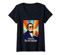 Women's Franz Schubert Composer V-Neck T-Shirt
