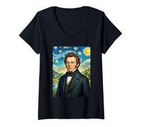 Women's Franz Schubert Composer V-Neck T-Shirt