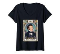 Women's Franz Schubert Composer V-Neck T-Shirt