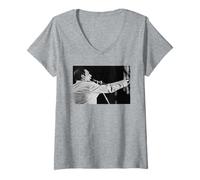 Womens Freddie Mercury Live Queen St James' Park On Magic Tour 1986 V-Neck T-Shirt