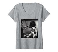 Women's Freddie Mercury Queen Live Shot by Martyn Goddard V-Neck T-Shirt