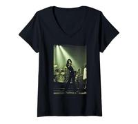 Women's Freddie Mercury Queen Rainbow Tour by Martyn Goddard V-Neck T-Shirt