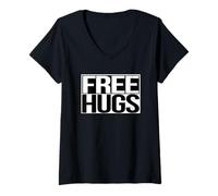 Womens Free Hugs V-Neck T-Shirt
