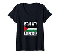 Womens Free Palestine Palestine Flag I Love Palestine Gaza T-Shirt V-Neck T-Shirt