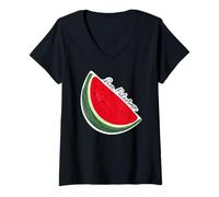 Women's Free Palestine Watermelon V-Neck T-Shirt