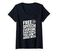 Womens Free Speech is for Everyone Even If You Disagree V-Neck T-Shirt
