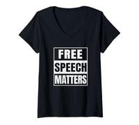 Women's Free Speech Matters V-Neck T-Shirt