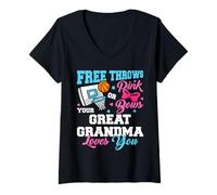 Women's Free Throws or Pink Bows Great Grandma Loves You Gender V-Neck T-Shirt