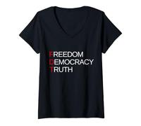 Women's Freedom Democracy Truth V-Neck T-Shirt