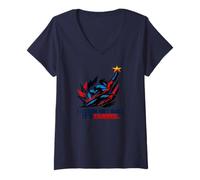 Women's Freedom Isn’t Quiet It's Earned Red White & Blue Power Star V-Neck T-Shirt