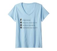 Womens Freedom Racial Equality Human Rights Gender Equality V-Neck T-Shirt