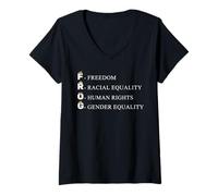 Womens Freedom Racial Equality Human Rights Gender Equality V-Neck T-Shirt