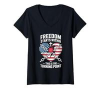Womens Freedom Starts Within This is The Turning Point V-Neck T-Shirt