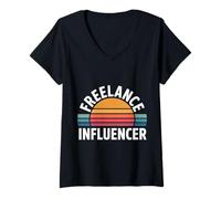 Womens Freelance Influencer Content Creator Vlogger |---- V-Neck T-Shirt