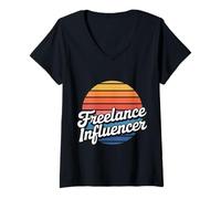 Womens Freelance Influencer Content Creator Vlogger |----- V-Neck T-Shirt