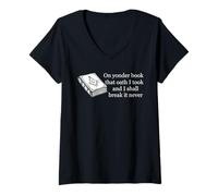 Women's Freemason Oath Quote Masonic Yonder Book Freemasonry Design V-Neck T-Shirt