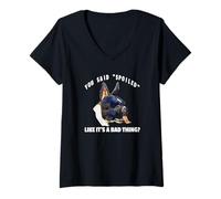 Womens French Bulldog Owners Watercolor Picture Design V-Neck T-Shirt