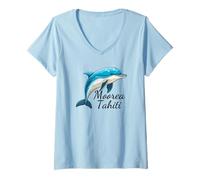 Womens French Polynesia Moorea Tahiti V-Neck T-Shirt