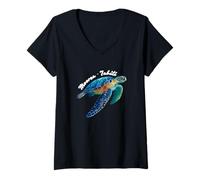 Women's French Polynesia Sea Turtle Moorea Tahiti V-Neck T-Shirt