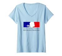 Womens French Republic Marianne Liberty Equality Fraternity V-Neck T-Shirt