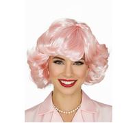 Womens Frenchy Style Pastel Pink 50s 1950s Wig Chin Length Costume Accessory