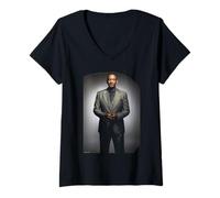Womens Fresh Prince Actor Will Smith Portrait By Michael Grecco V-Neck T-Shirt