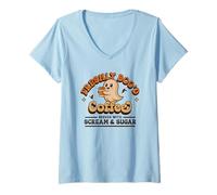 Womens Freshly Boo'd Coffee Served with Scream and Sugar Halloween V-Neck T-Shirt