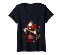 Womens Fresno Bulldogs David Carr Quarterback NFL Michael Grecco V-Neck T-Shirt