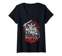 Women's Freya Norse Goddess Viking Mythology Warrior V-Neck T-Shirt
