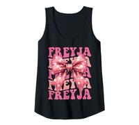 Womens Freyja Name Coquette Bow Aesthetic for Women Girls Tank Top