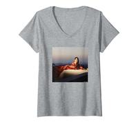 Womens Frida Actor Salma Hayek from Dusk Till Dawn Michael Grecco V-Neck T-Shirt