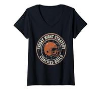 Women's Friday Night Strategy Football Coach Playbook V-Neck T-Shirt